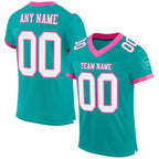 build pink aqua football white jersey authentic mesh aqua0179