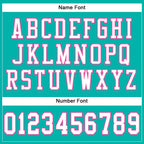 Custom Aqua White-Pink Mesh Authentic Football Jersey photo 2