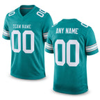 Custom Aqua White Mesh Authentic Football Jersey