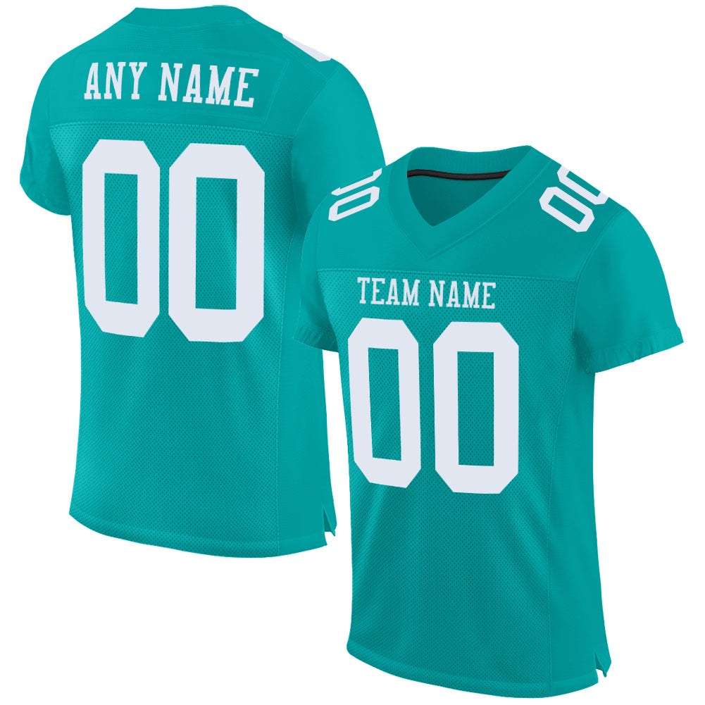 build aqua football white jersey authentic mesh aqua0184