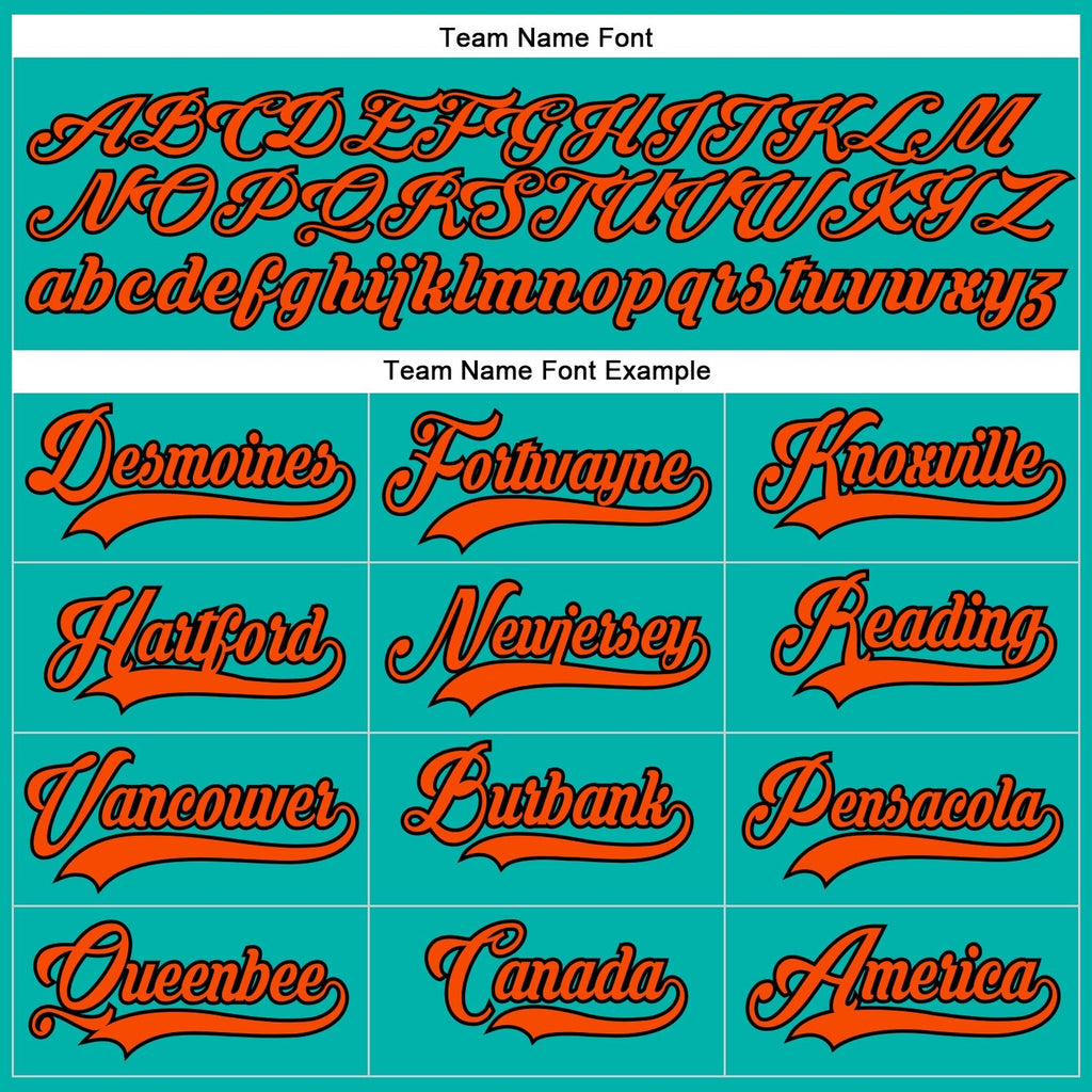 Custom Aqua Orange-Black Hockey Lace Neck Jersey photo 3