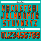 Custom Aqua Orange-Black Hockey Lace Neck Jersey photo 4