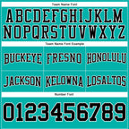 Custom Stitched Aqua Black-White Football Pullover Sweatshirt Hoodie photo 2
