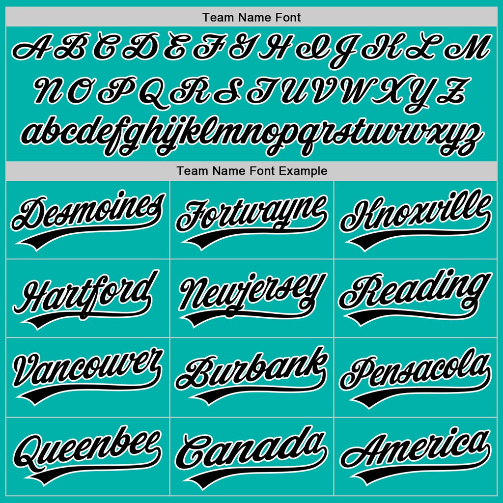 Custom Stitched Aqua Black-White Baseball Pullover Sweatshirt Hoodie photo 3