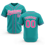 Custom Stitched Aqua Pink-White Baseball Pullover Sweatshirt Hoodie