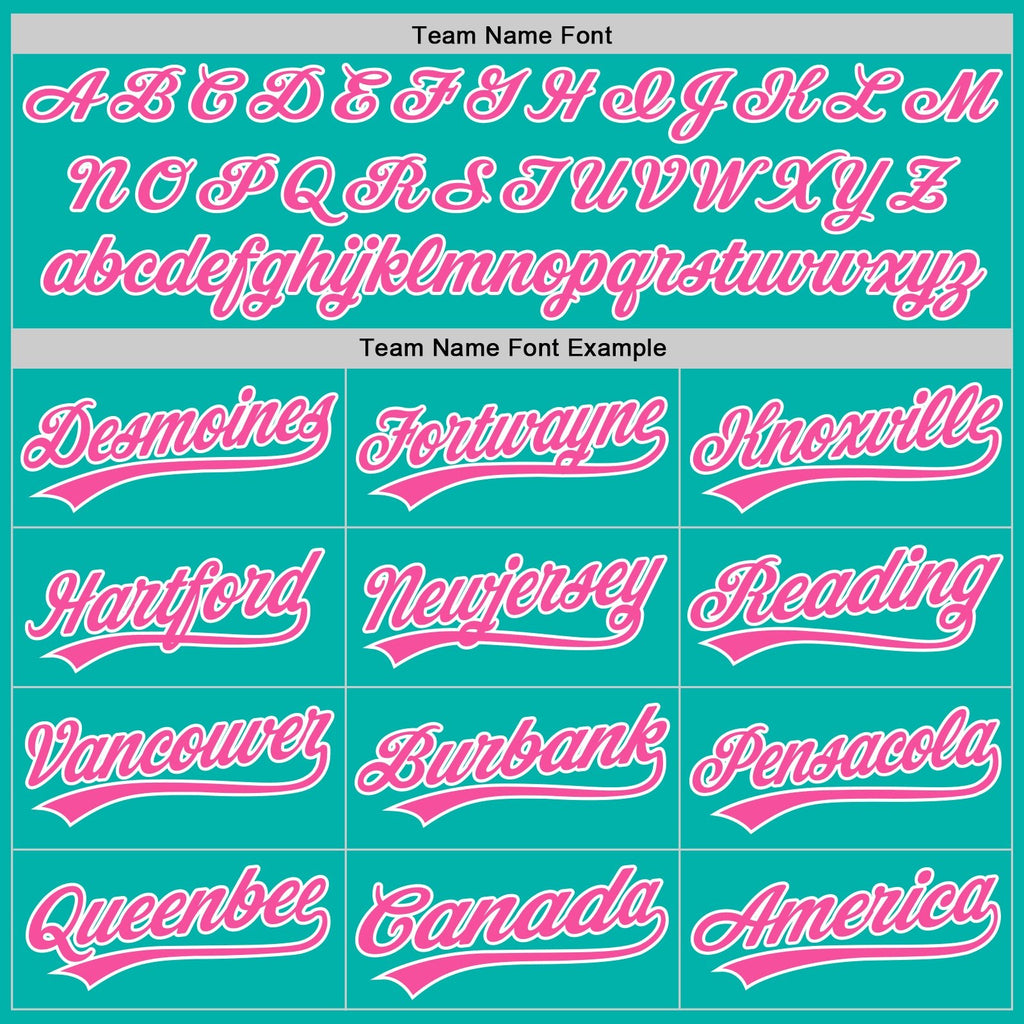 Custom Stitched Aqua Pink-White Baseball Pullover Sweatshirt Hoodie photo 3