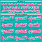 Custom Stitched Aqua Pink-White Baseball Pullover Sweatshirt Hoodie photo 3