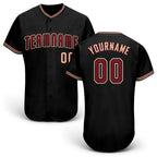Custom Black Crimson-City Cream Baseball Jersey