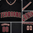 Custom Black Crimson-City Cream Baseball Jersey detail