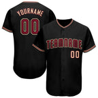 Custom Black Crimson-City Cream Baseball Jersey photo 1