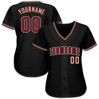 Custom Black Crimson-City Cream Baseball Jersey photo 2