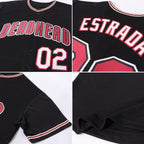 Custom Black Crimson-City Cream Baseball Jersey photo 5