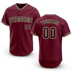 Custom Crimson Black-City Cream Baseball Jersey