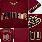 Custom Crimson Black-City Cream Baseball Jersey detail