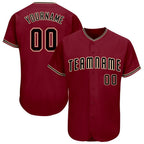 Custom Crimson Black-City Cream Baseball Jersey photo 1