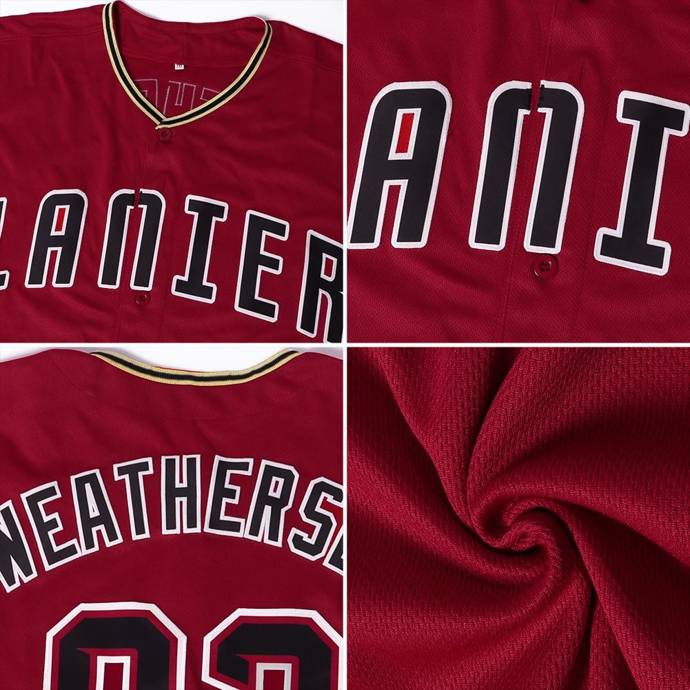 Custom Crimson Black-City Cream Baseball Jersey photo 5