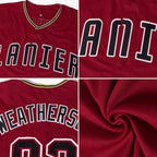 Custom Crimson Black-City Cream Baseball Jersey photo 5