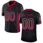 Custom Black Cardinal-White Drift Fashion Football Jersey