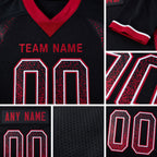 Custom Black Cardinal-White Drift Fashion Football Jersey detail