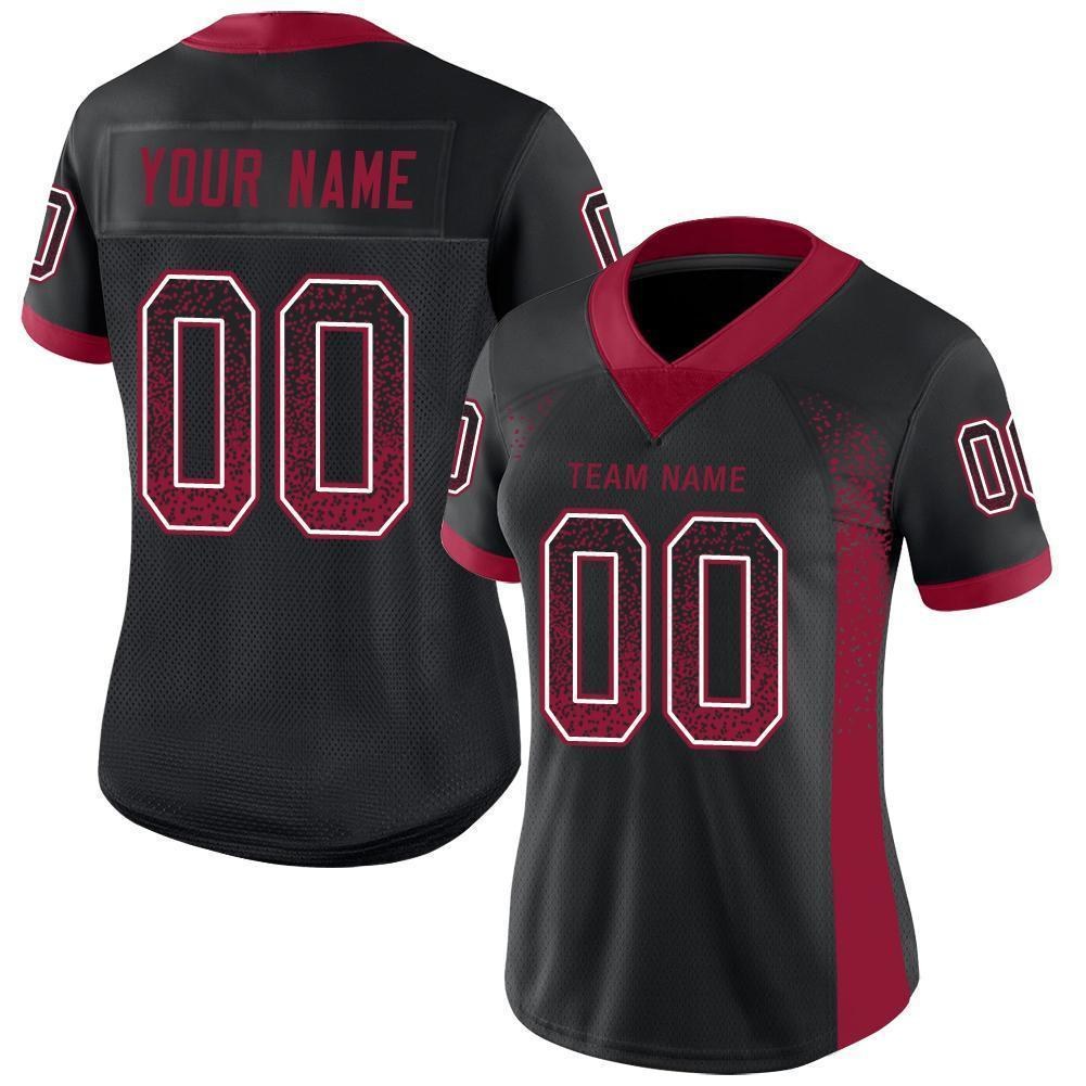 Custom Black Cardinal-White Drift Fashion Football Jersey photo 2