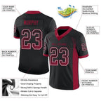 Custom Black Cardinal-White Drift Fashion Football Jersey photo 3