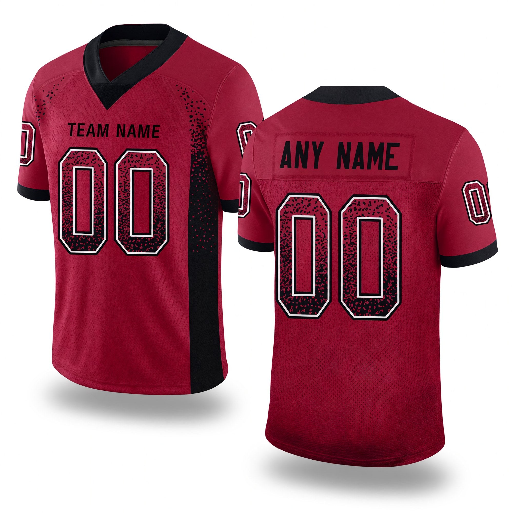Custom Cardinal Black-White Drift Fashion Football Jersey