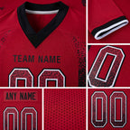 Custom Cardinal Black-White Drift Fashion Football Jersey detail