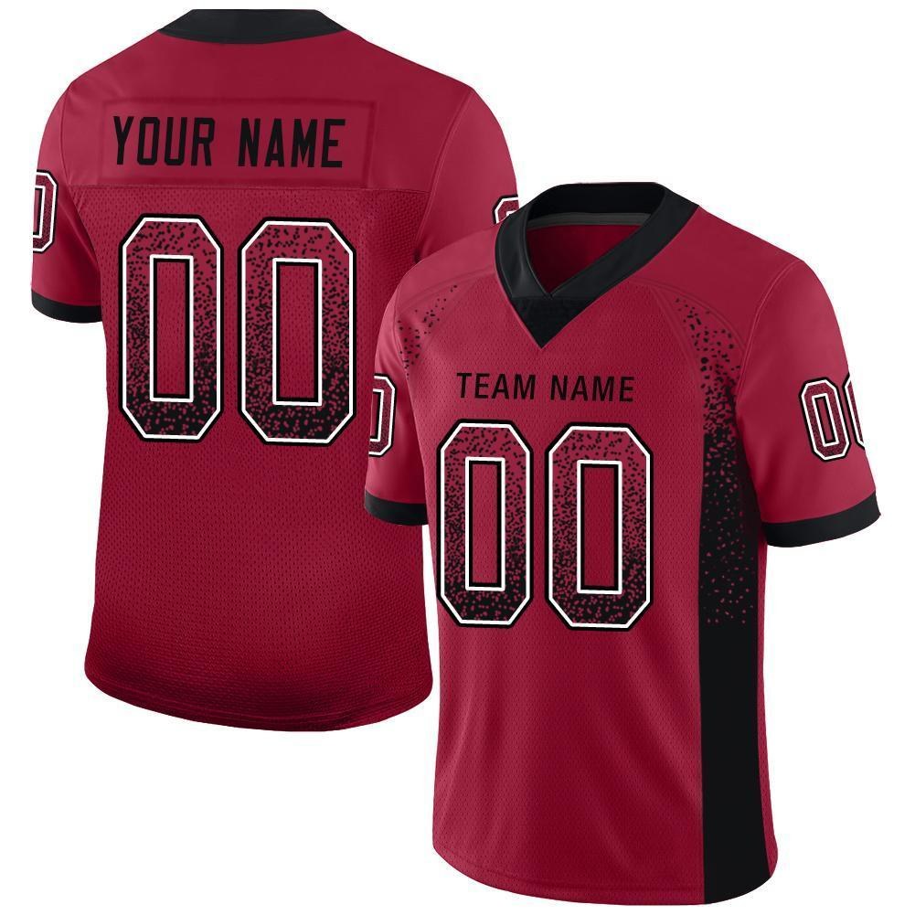 Custom Cardinal Black-White Drift Fashion Football Jersey photo 1