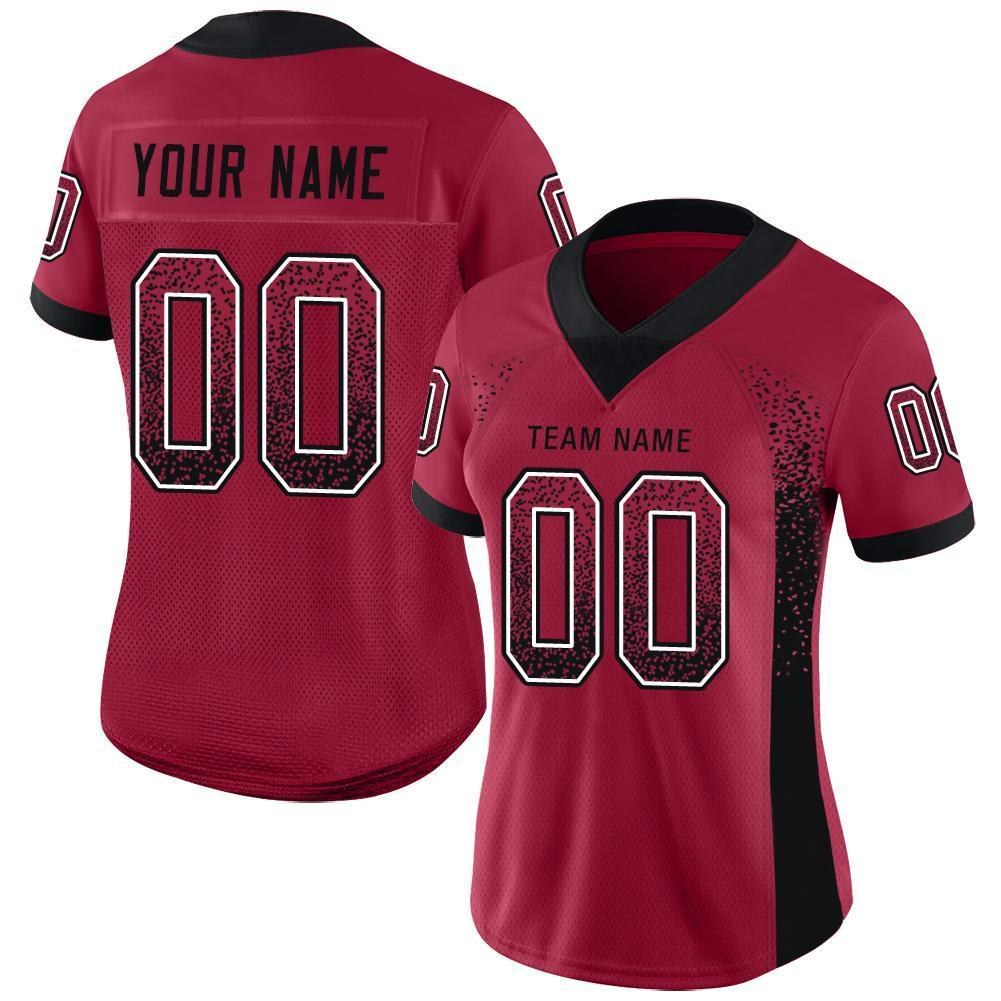 Custom Cardinal Black-White Drift Fashion Football Jersey photo 2