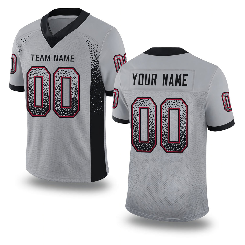 Custom Light Gray Black-Cardinal Drift Fashion Football Jersey