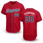 Custom Red Navy-White Baseball Jersey