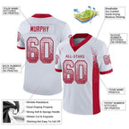 Custom White Red-Gray Drift Fashion Football Jersey photo 2