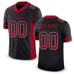Custom Black Red-Gray Drift Fashion Football Jersey