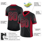 Custom Black Red-Gray Drift Fashion Football Jersey photo 4