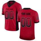 Custom Red Black-Gray Drift Fashion Football Jersey