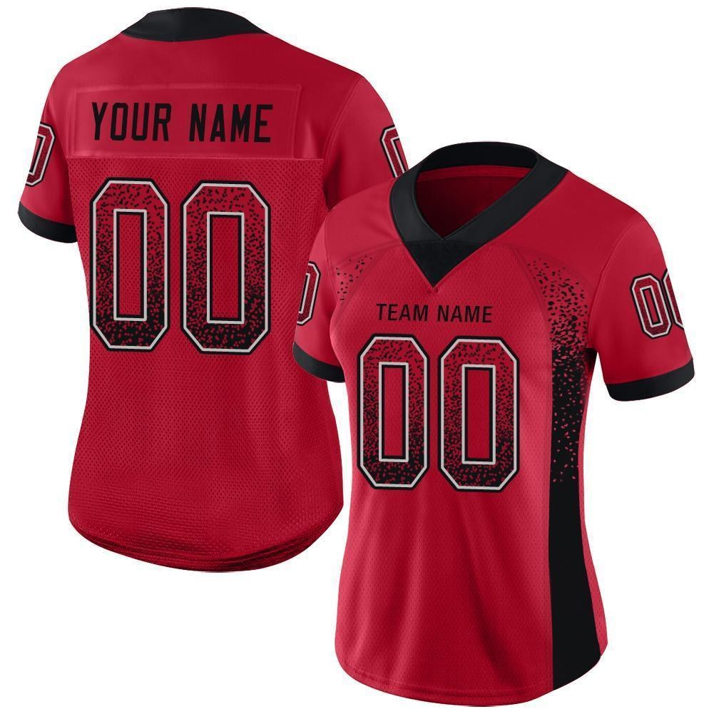 Custom Red Black-Gray Drift Fashion Football Jersey photo 3