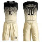 Custom Cream Black Round Neck Sublimation Basketball Uniform Jersey photo 1