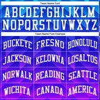 Custom Royal White Light Blue-Hot Pink Round Neck Sublimation Basketball Uniform Jersey photo 2