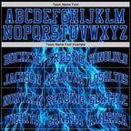 Custom Black Royal-Light Blue Flame Round Neck Sublimation Basketball Set Jersey photo 4