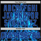 Custom Black Royal-Light Blue Flame Round Neck Sublimation Basketball Set Jersey photo 5