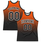 Custom Orange Black-White Gradient Square Shapes Round Neck Sublimation Basketball Set Jersey
