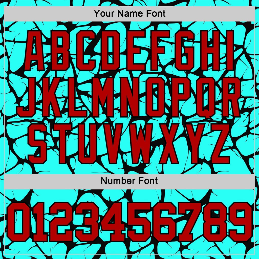 Custom Aqua Red-Black Abstract Network Round Neck Sublimation Basketball Set Jersey photo 5