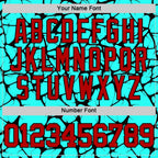 Custom Aqua Red-Black Abstract Network Round Neck Sublimation Basketball Set Jersey photo 5