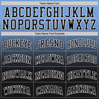 Custom Powder Blue Black-White Fade Fashion Round Neck Sublimation Basketball Set Jersey photo 4