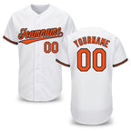 Custom White Orange-Black Baseball Jersey