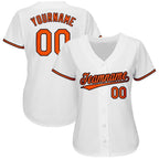 Custom White Orange-Black Baseball Jersey photo 2
