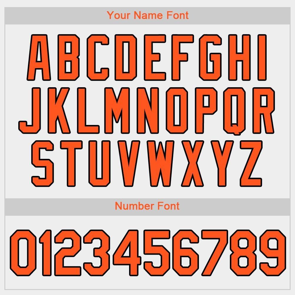 Custom White Orange-Black Baseball Jersey photo 3
