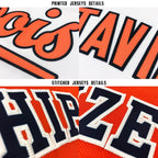 Custom White Orange-Black Baseball Jersey photo 5
