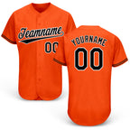 Custom Orange Black-White Baseball Jersey