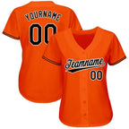 Custom Orange Black-White Baseball Jersey photo 2